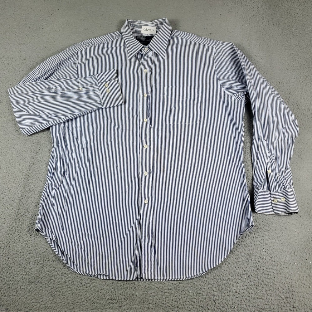 Ralph Lauren Shirt Mens Size 16.5 Blue Striped Dress Button Up Long Sleeve * - Picture 1 of 8